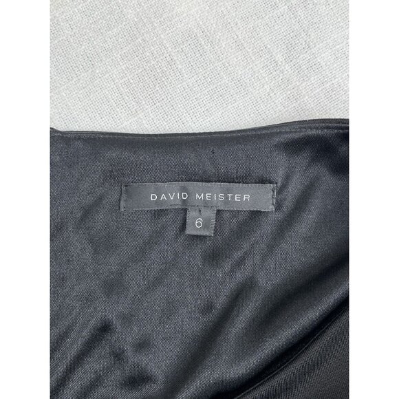 David Meister Women's Midi Dress Modest Old Money 3/4 Sleeve Black Tan Sz 6 - Picture 6 of 8